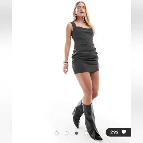 ASOS Gathered Crepe Mini Dress - Picture 7 of 10